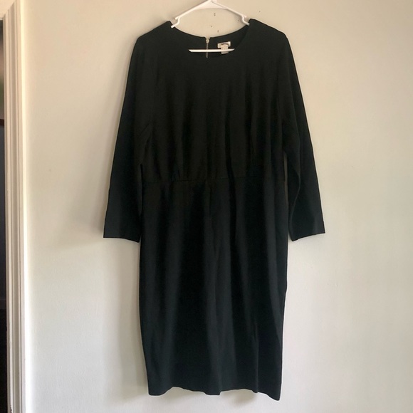 J. Crew Dresses & Skirts - HP 🎉 J. Crew Long Sleeved Black Midi Dress